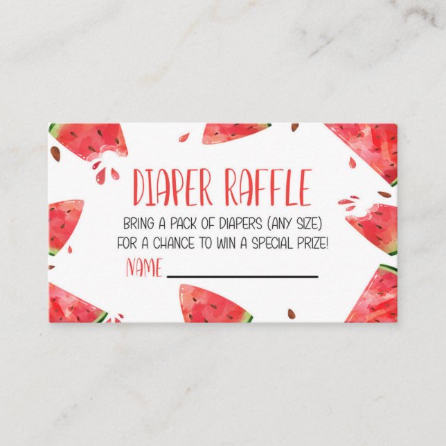 Carte de carafe de Baby shower rose pastèque (Devant)