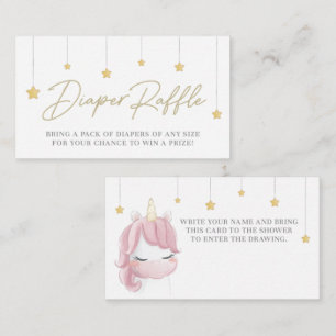 Carte de carafe de Baby shower Unicorne rose migno