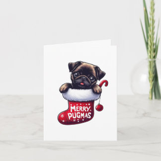 Carte de Carlin de Noël "Joyeux Pugmas"