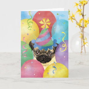 Carte de Carlin des ballons d'anniversaire