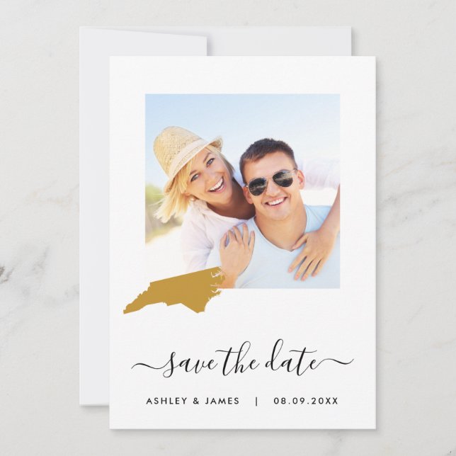 Carte de Caroline du Nord Mariage photo Enregistre (Devant)