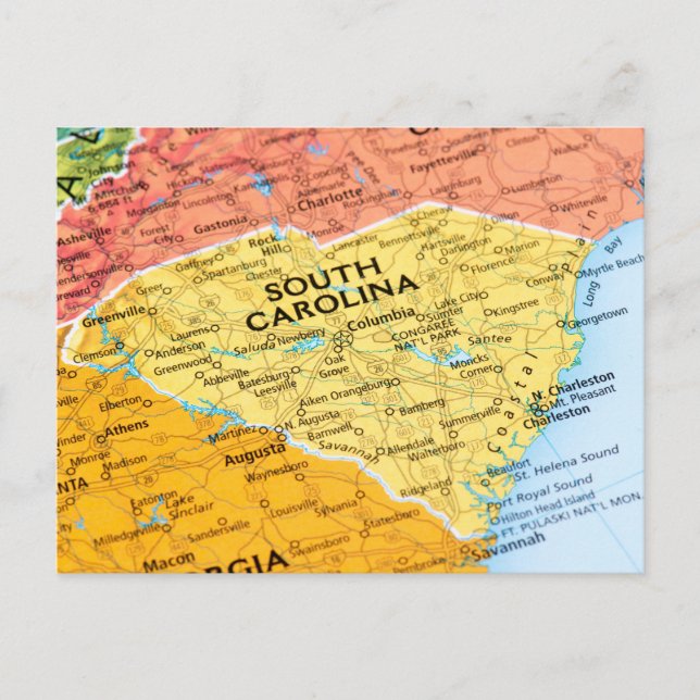 Carte de Caroline du Sud (Devant)