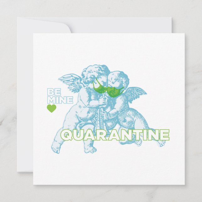 Carte de Carré Cupid Valentine Quarantine. Sois à  (Devant)