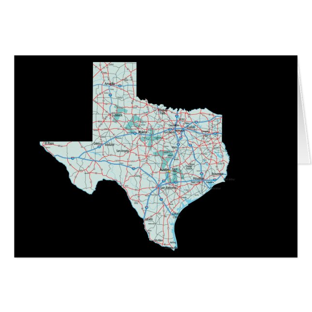 Carte de carte du Texas (Devant horizontal)