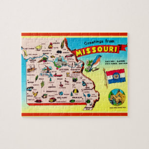 Carte de carte postale Missouri Jigsaw Puzzle