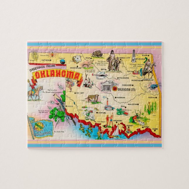 Carte de carte postale Oklahoma Jigsaw Puzzle (Horizontal)