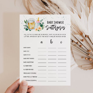Carte de Catégories Dispersées Baby Shower Baby Is