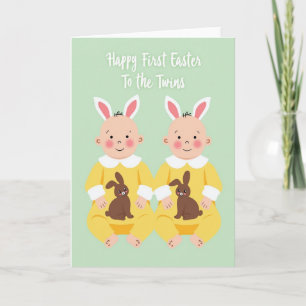 Carte de célébration de bébés jumeaux