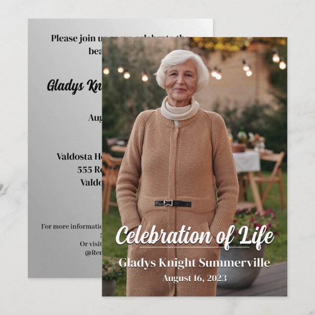 Carte de célébration de la vie | Eternellement vot (Devant / Derrière)