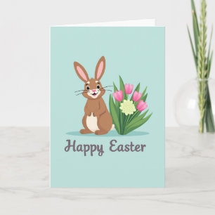 Carte de célébration de lapin de printemps