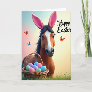 Carte de célébration de Pâques pour cheval