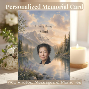 Carte de célébration de vie personnalisée en mémoi