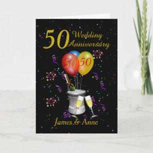 Carte de célébration du 50e anniversaire du Mariag