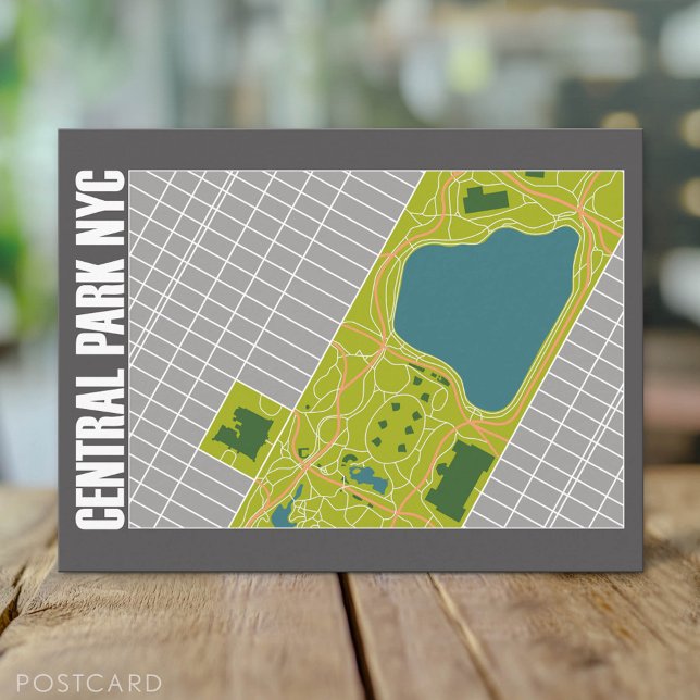 Carte de Central Park moderne New York City (Custom Postcard)