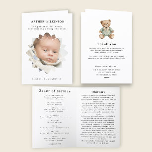 Carte de cérémonie commémorative pour nourrisson É