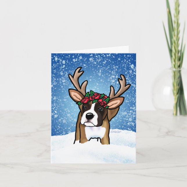 Carte de cerfs d'hiver Boxer (Devant)