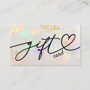 carte de certificat cadeau à texture d'opale blanc