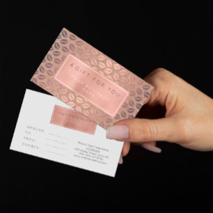 Carte de certificat cadeau Customisée Rose Gold