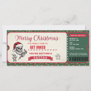 Carte de Certificat Cadeau de Tatouage de Noël