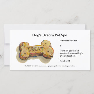 Carte de certificat cadeau pour le spa de l'toilet