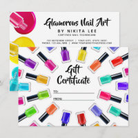Carte de certificat cadeau Rainbow Nail Art Tech