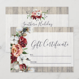 Carte de certificat-cadeau Rustic Wood Southern Co