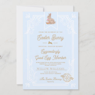 Carte de certificat de membre Blue Easter Good Egg