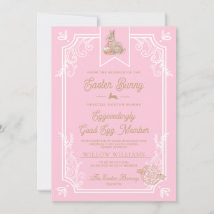 Carte de certificat de membre Pink Easter Good Egg