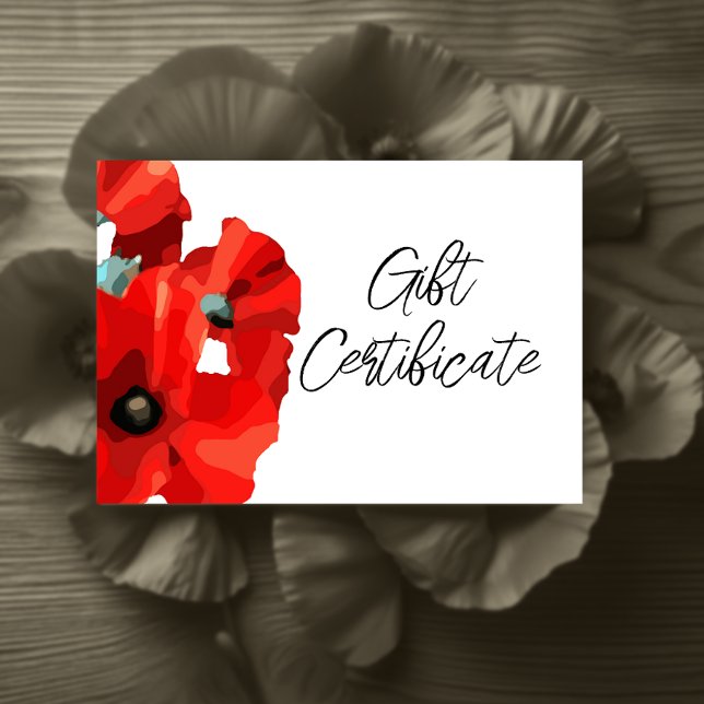 Carte de certificat d'entreprise Red Poppy (Créateur téléchargé)