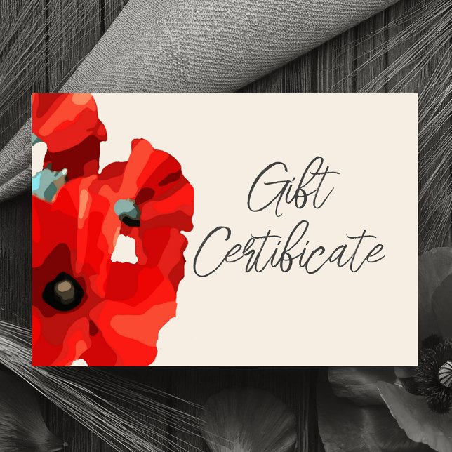 Carte de certificat d'entreprise Red Poppy (Créateur téléchargé)