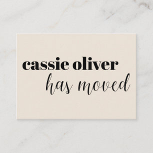 Carte de changement d'adresse de la crème : Carte