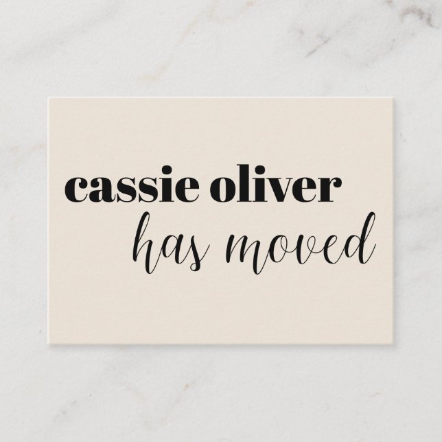 Carte de changement d'adresse de la crème : Carte  (Devant)