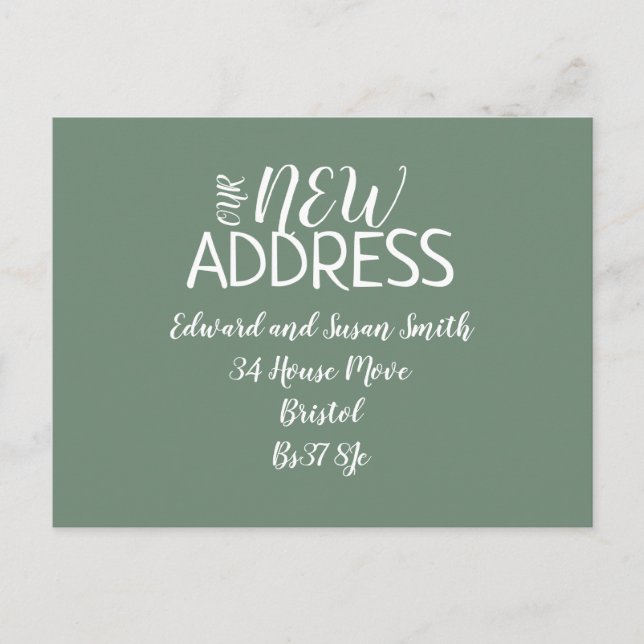 Carte de changement d'adresse moderne et fraîche (Devant)