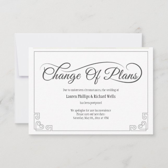 Carte de changement de plans (Devant)
