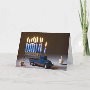 Carte de Chanukah du Camion bleu Menorah