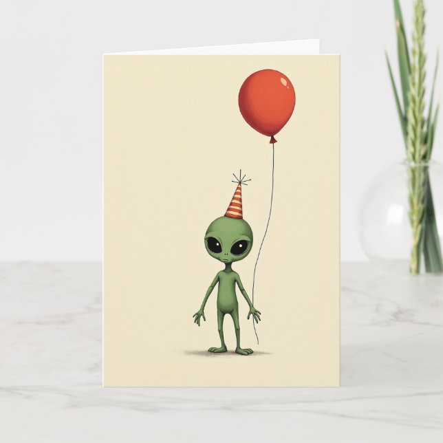 Carte de Chapeau de Créature Verte Mignonne (Devant)