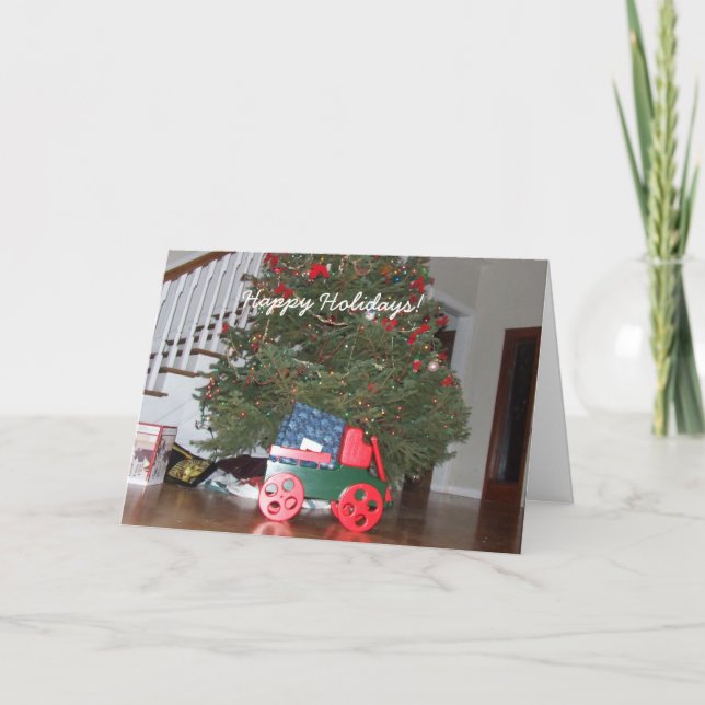Carte de chariot de jouet de Joyeux Noël (Devant)