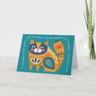 Carte de chat Boho avec devis