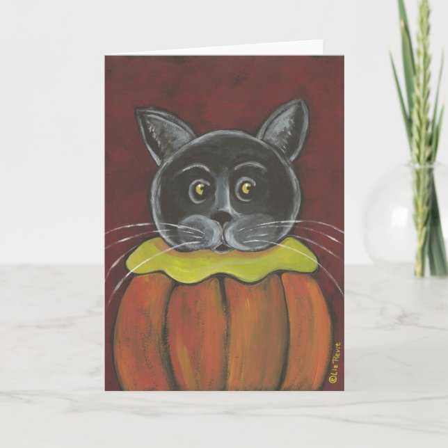 Carte de chat citrouille par Liz Revit (Devant)
