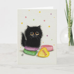 Carte de chat de jour pour les Valentines amoureus