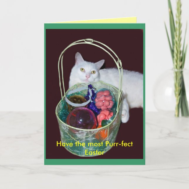 Carte de chat de Pâques (Devant)