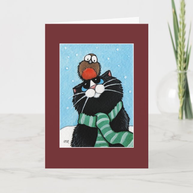 Carte de chat de smoking et de Noël de Robin (Devant)
