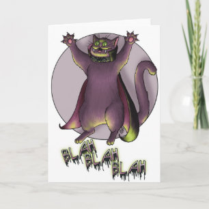 Carte de chat vampire d'Halloween