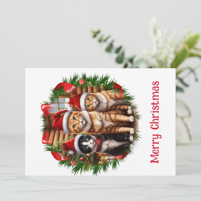 Carte de chatons de Noël (Debout devant)