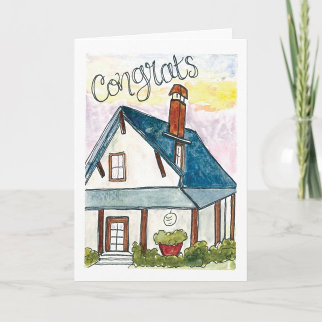 Carte de chauffage domestique aquarelle (Devant)