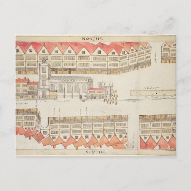 Carte de Cheapside, Londres, 1585 (Devant)
