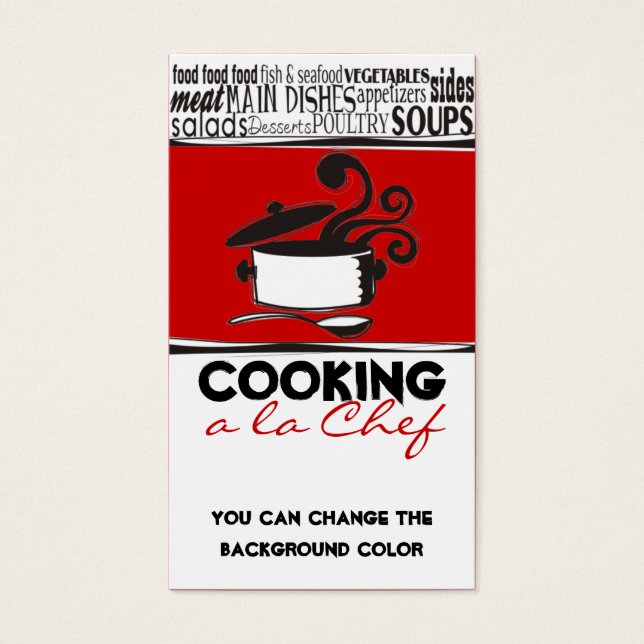 Carte de chef de cuvette de cuisine de couleur per (Devant)