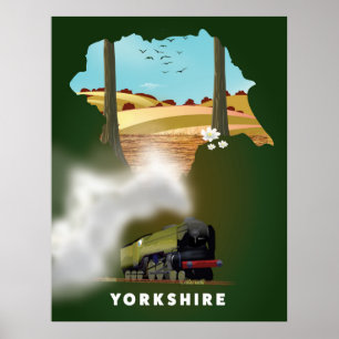 carte de chemin de fer du Yorkshire impression de