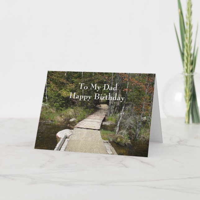 Carte de chemin en bois pour l'anniversaire du pèr (Devant)