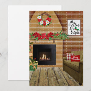 Carte de cheminée de Noël Tout est calme Tout est